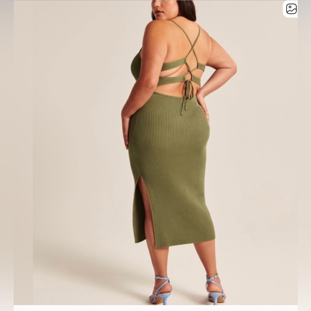 Abercrombie & Fitch women’s Backless Olive Dress stretch size LP